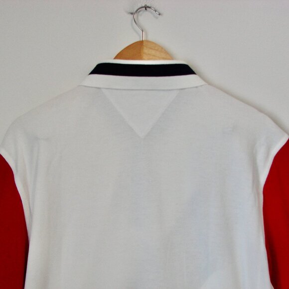 Tommy Hilfiger Polo Shirt Logo White Red Blue Stripe NEW WITH TAGS NWT Size XL - Picture 11 of 12